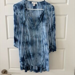 Vintage America Blue Tie-Dye Blouse